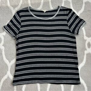 Striped Black and Gray Women's Top